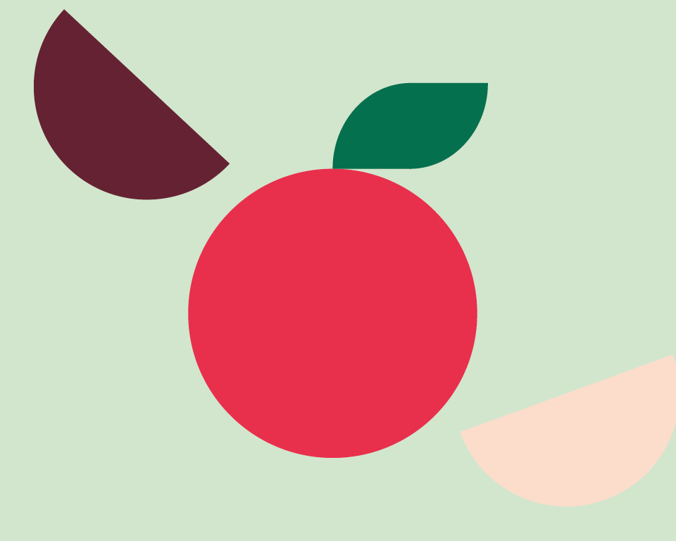 Illustration av ett äpple.